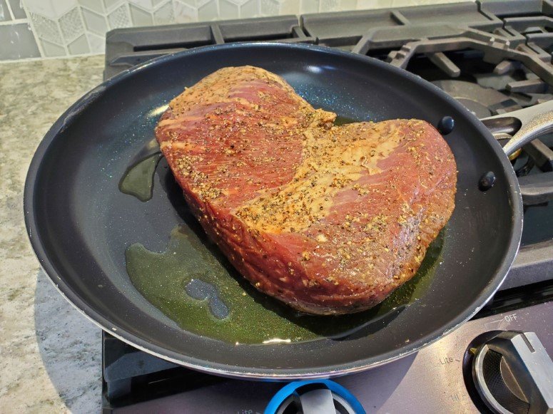 searing the brisket