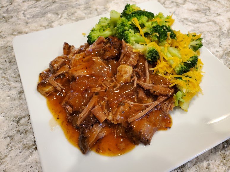 shredded brisket with broccoli