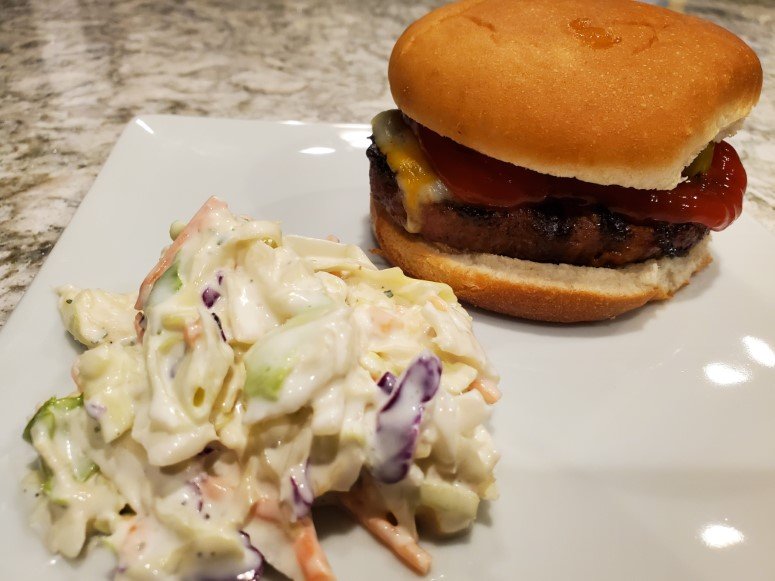 Ranch Coleslaw with Burger