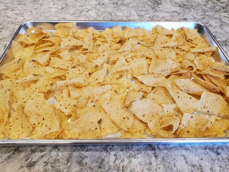 Tortilla Chips on Sheet Pan
